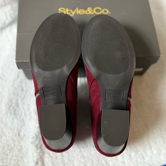 NEW Style & Co. Women's Red Scarlet Microsuede Masrinaa Ankle Boots 9.5W - Picture 8 of 11